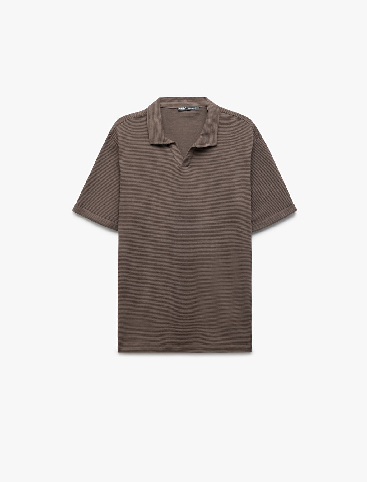 Pamuklu Regular Fit Dokulu Kısa Kollu V Yaka Polo Tişört