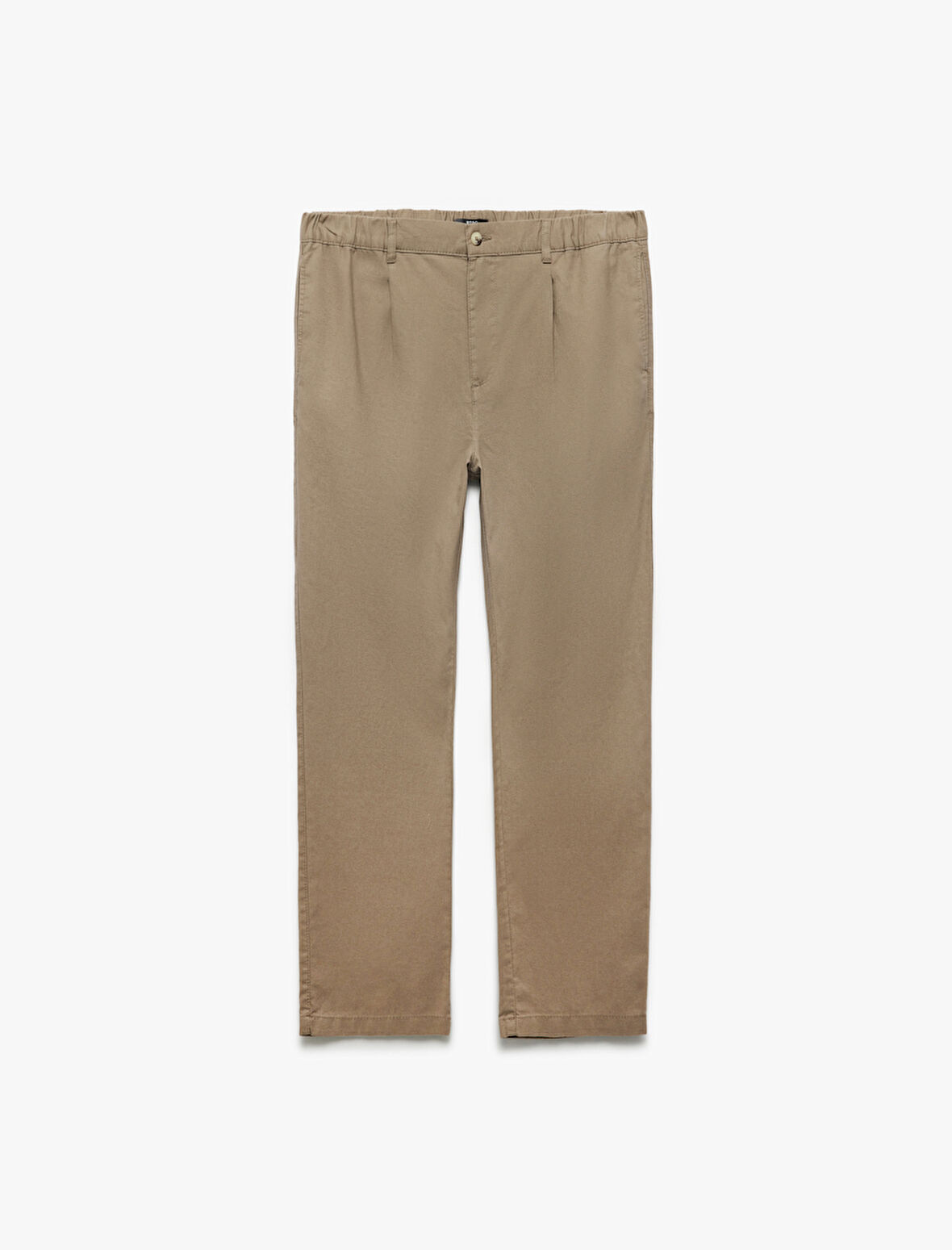 Cep Detaylı Düğmeli Pamuk Keten Karışımlı Chino Pantolon