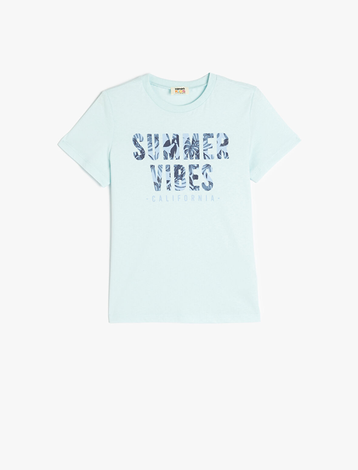 Slogan Baskılı Bisiklet Yaka Kısa Kollu Pamuklu Tişört