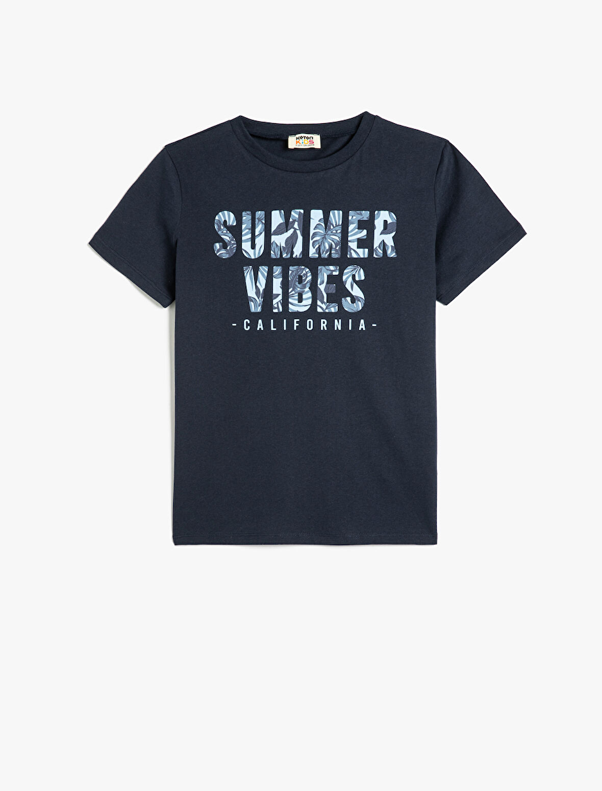 Slogan Baskılı Bisiklet Yaka Kısa Kollu Pamuklu Tişört