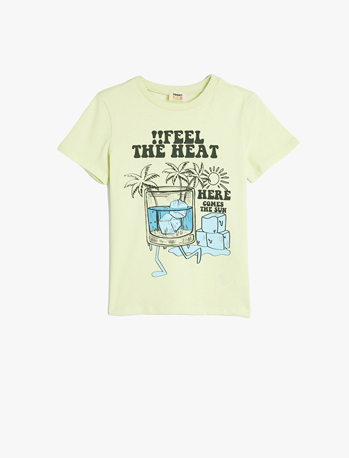 Baskılı Kısa Kollu Bisiklet Yaka Pamuklu Tişört