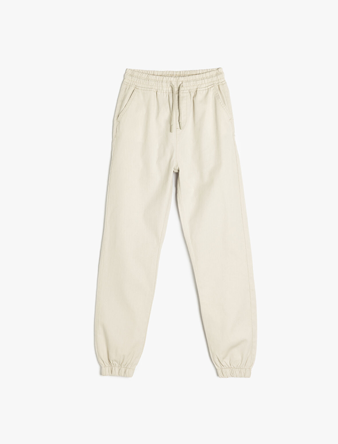 Beli Bağlamalı Cep Detaylı Pamuklu Jogger Pantolon