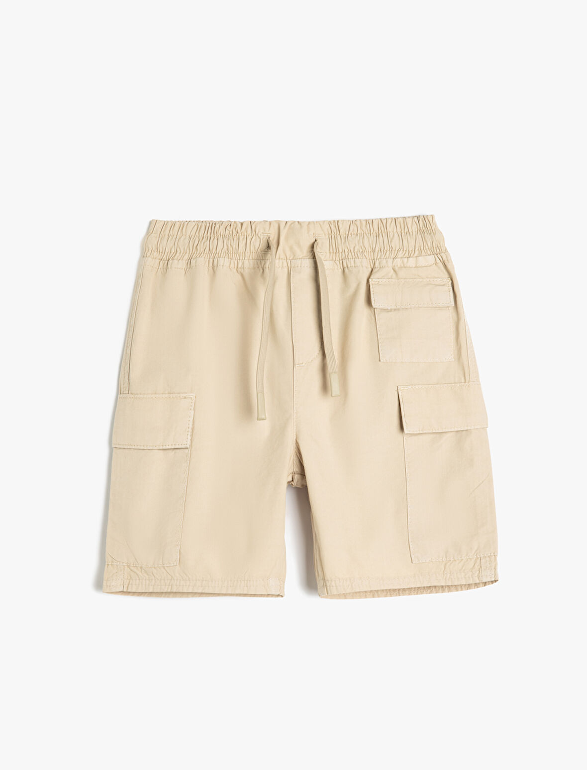 Pamuklu Beli Bağcıklı Cep Detaylı Şort