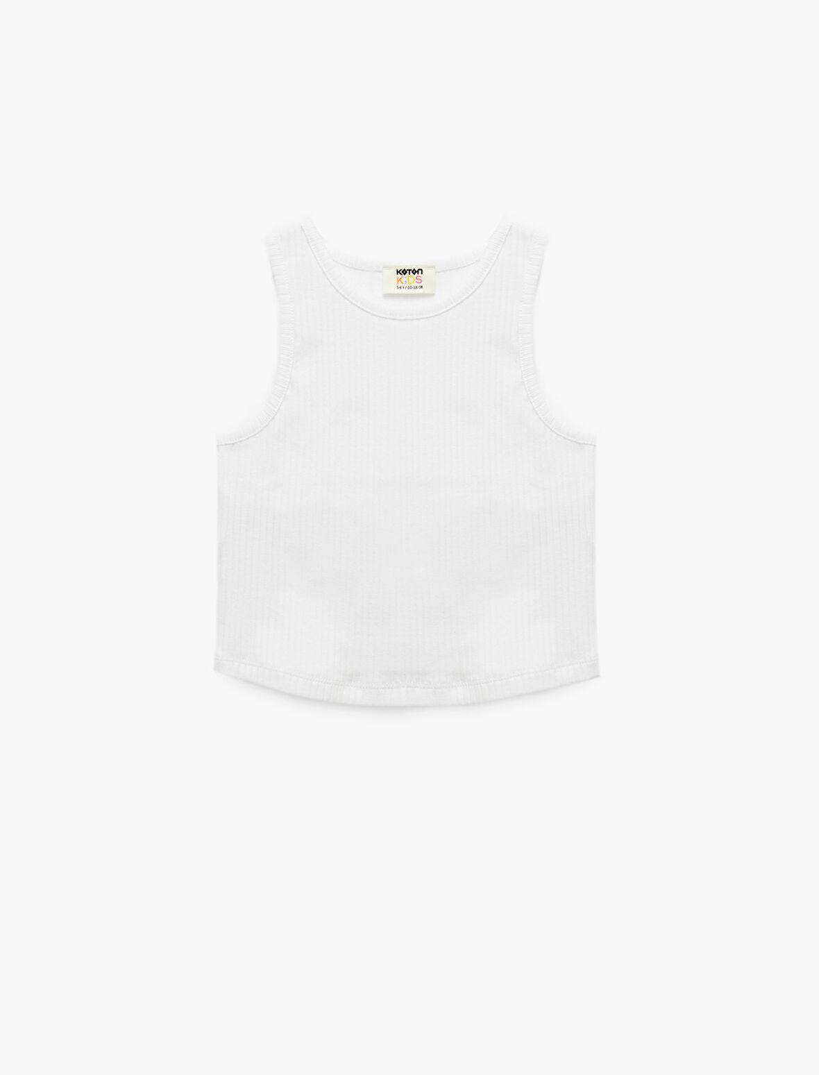 Pamuklu Kolsuz Bisiklet Yaka Basic Crop Atlet