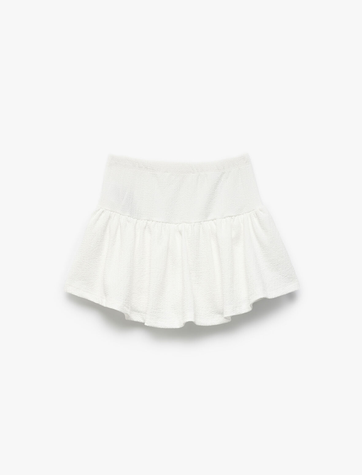 Beli Lastikli Dokulu Volanlı Şort Etek