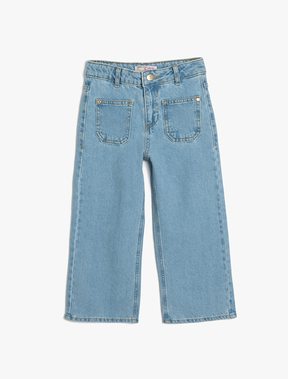 Kot Pantolon Geniş Paça Cepli Pamuklu - Wide Leg Jean