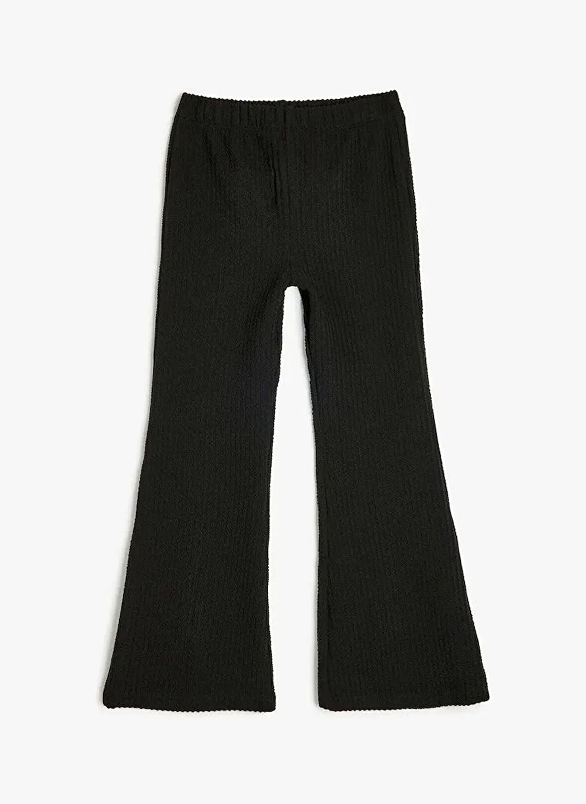 Koton Lastikli Bel İspanyol Paça Siyah Kız Çocuk Pantolon 5SKG40035AK