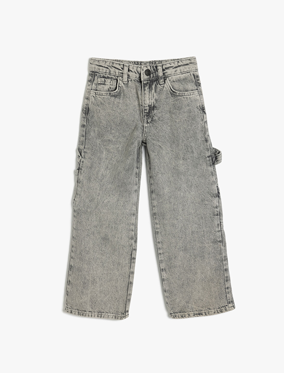 Kot Pantolon Geniş Paça Cepli Pamuklu - Wide Leg Jean