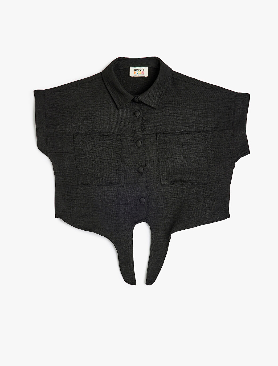 Gömlek Önden Bağlamalı Cep Detaylı Kısa Kollu 