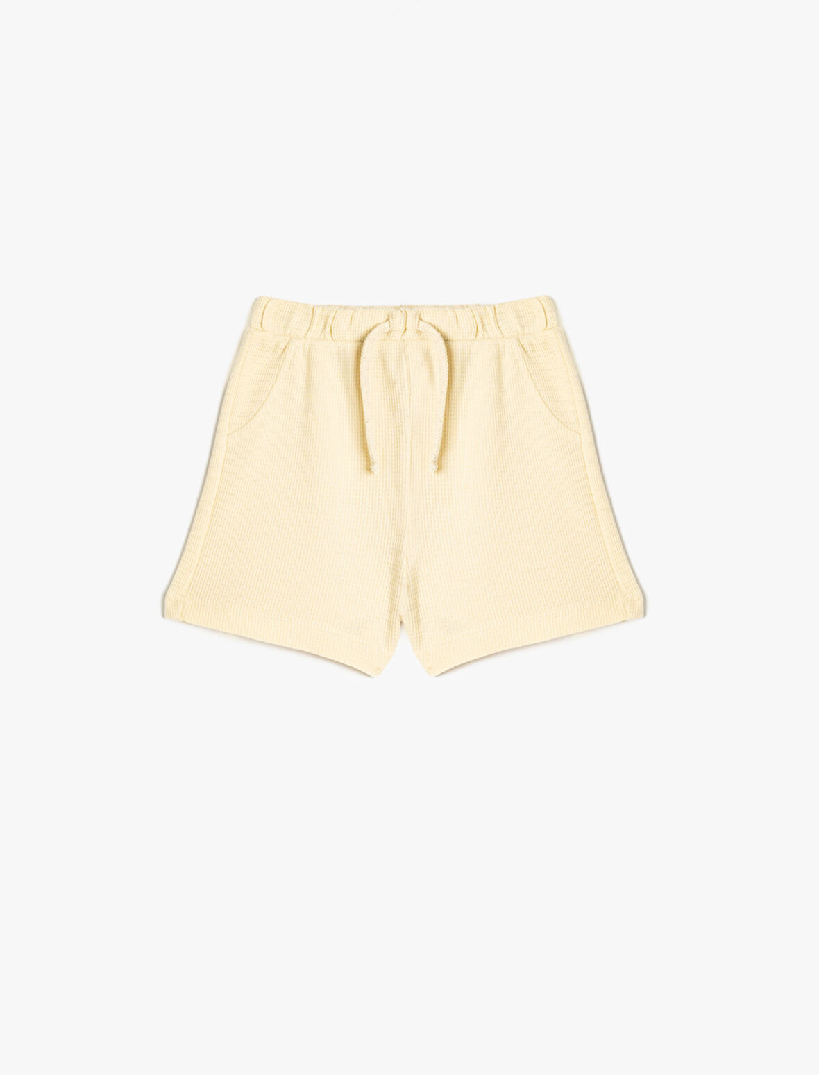 Beli Bağcıklı Pamuklu Cep Detaylı Basic Şort