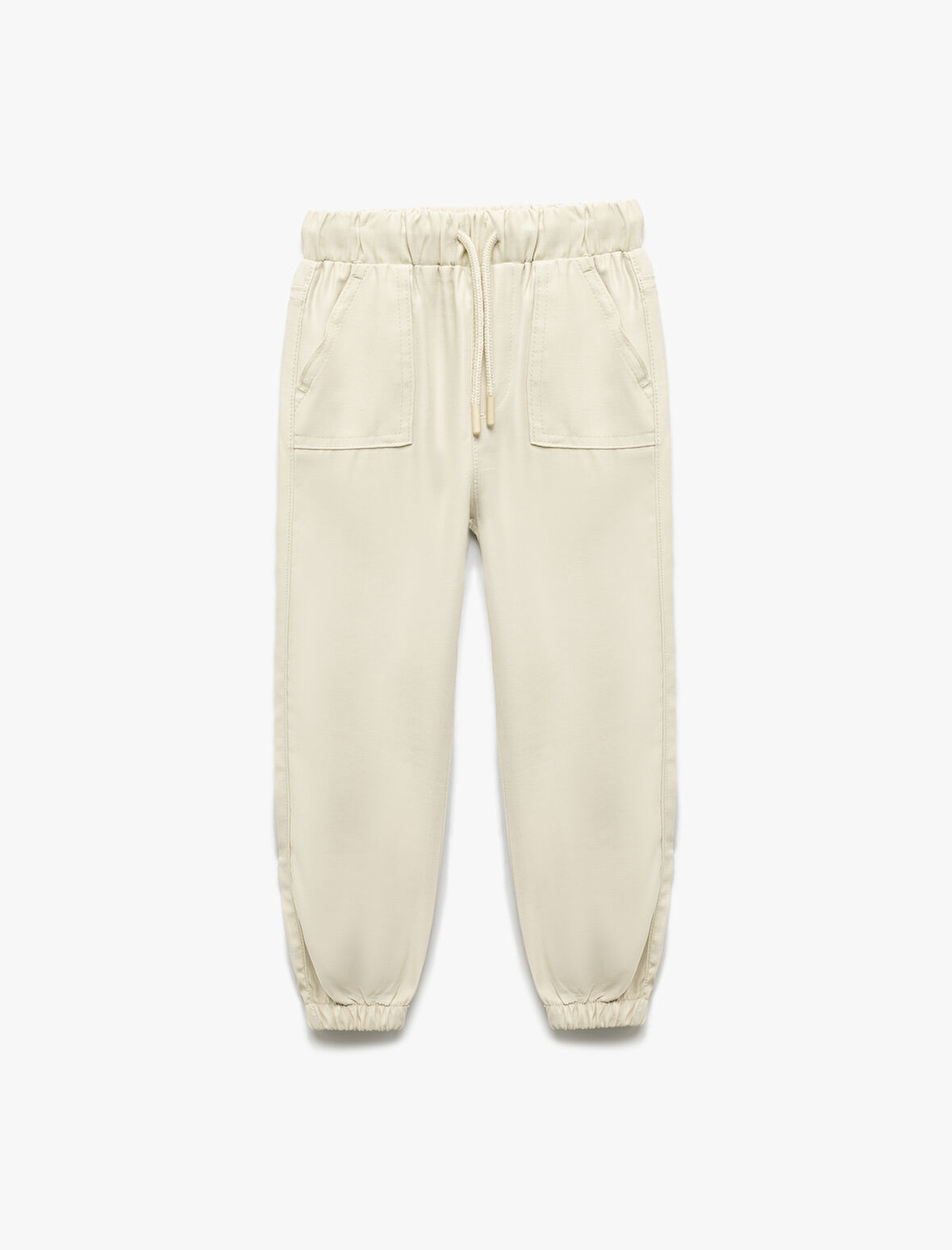 Beli Bağcıklı Cepli Basic Viskon Jogger Eşofman Altı 
