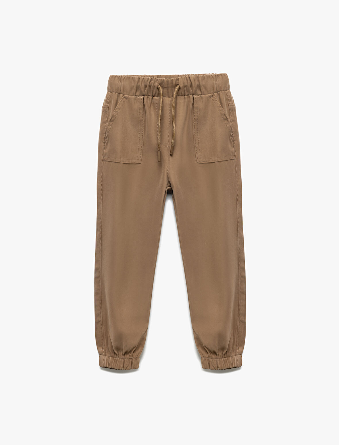 Beli Bağcıklı Cepli Basic Viskon Jogger Eşofman Altı 