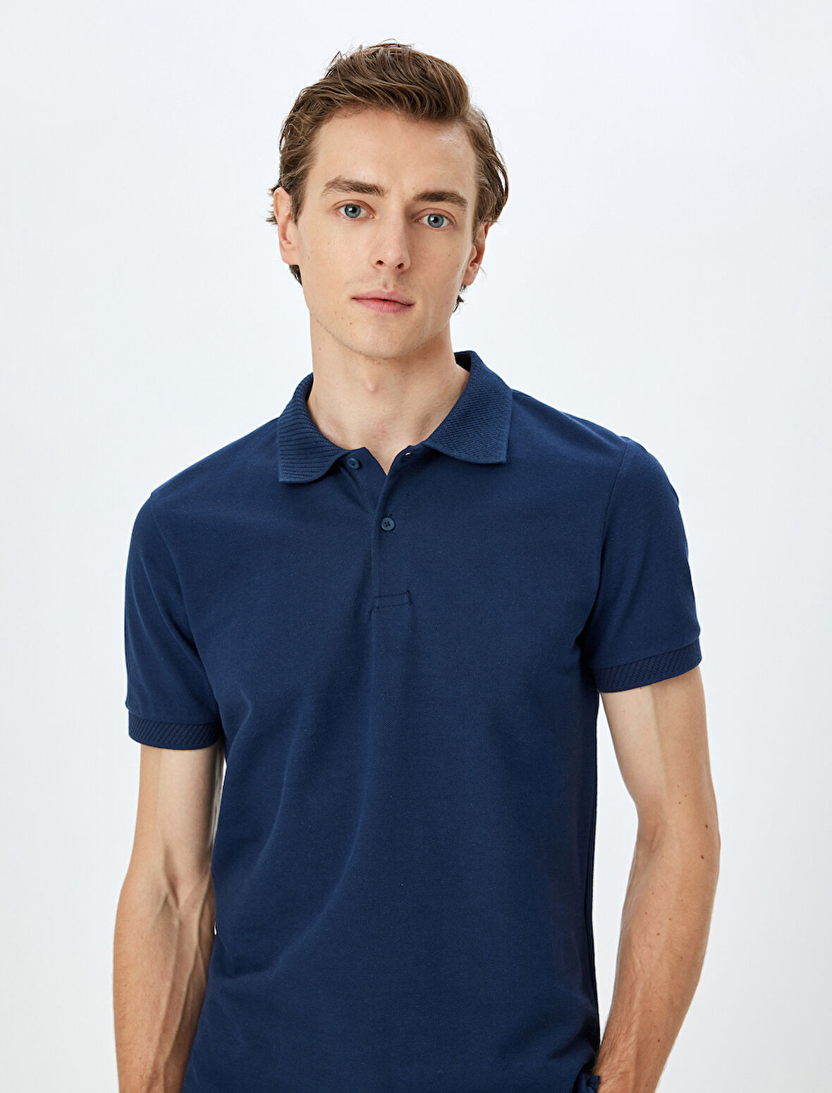 Slim Fit Kısa Kollu Pamuklu Polo Yaka Tişört