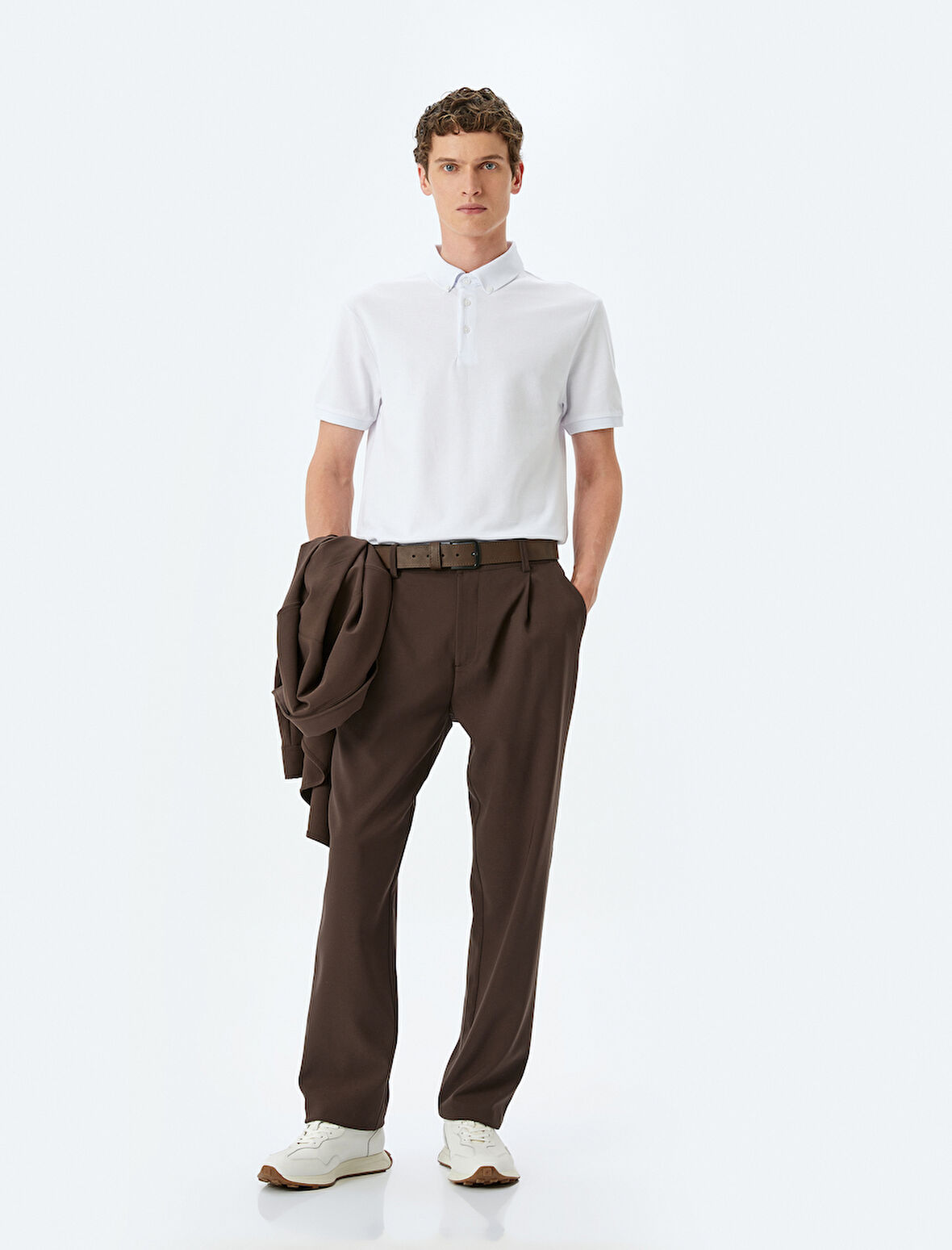 Kısa Kollu Düğme Detaylı Pamuklu Slim Fit Polo Yaka Tişört