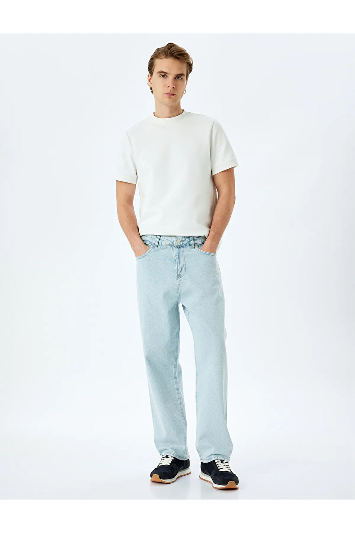 Normal Bel Pamuklu Bol Baggy Jean Pantolon