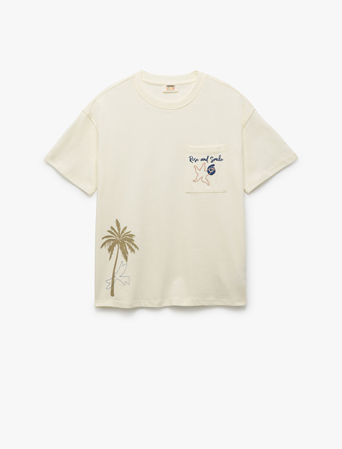 Bisiklet Yaka Kısa Kollu Pamuklu Tişört