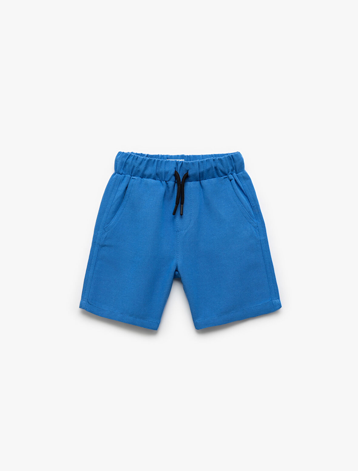 Beli Bağlamalı Cepli Basic Keten Şort