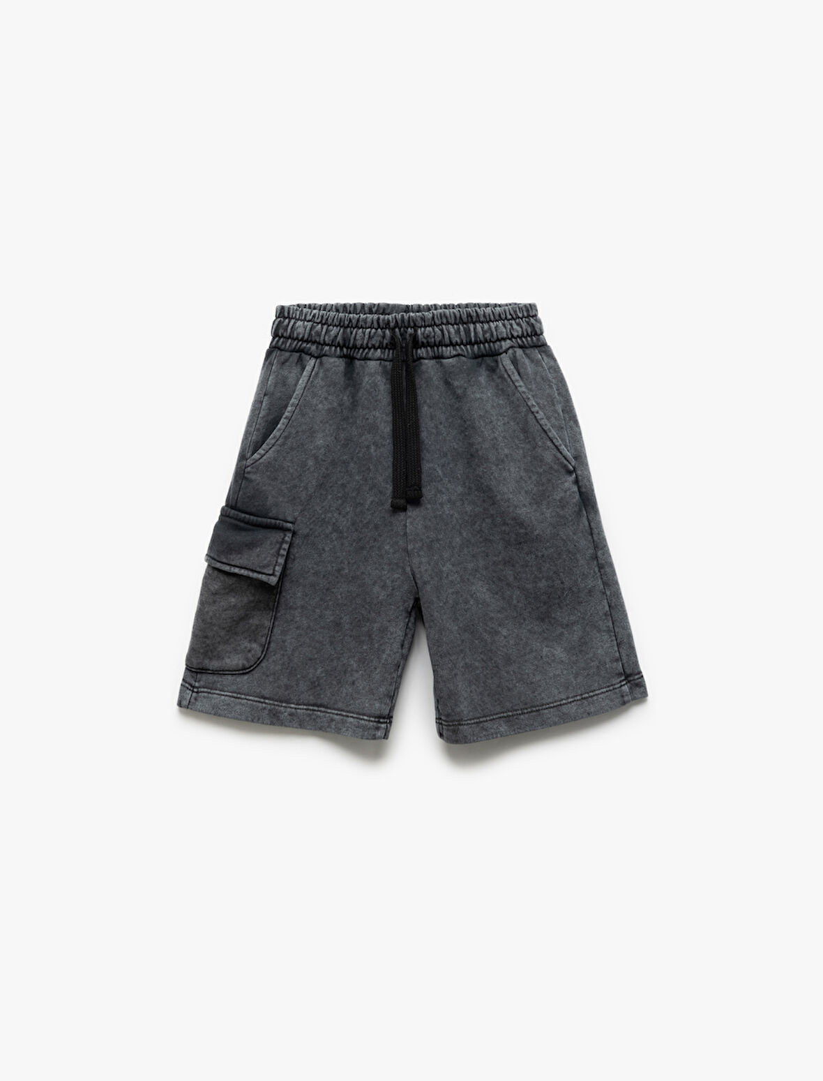 Pamuklu Kapaklı Cep Detaylı Beli Lastikli Şort