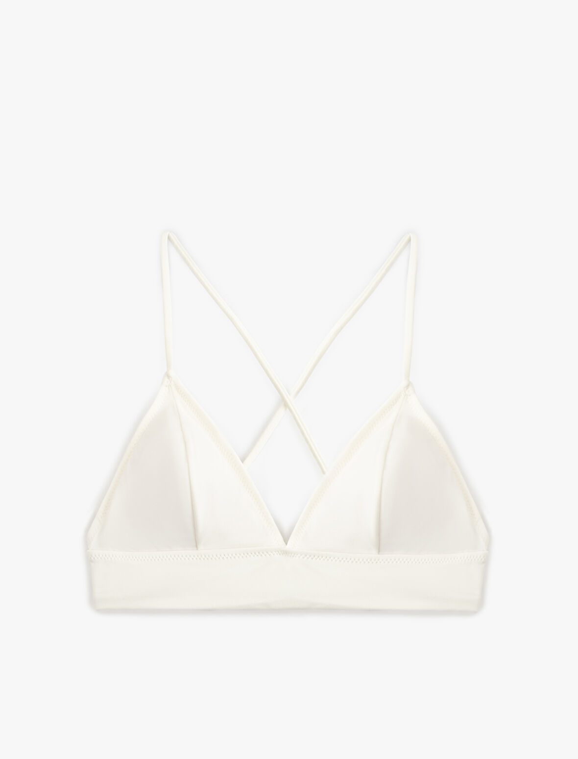 Bağlama Detaylı Arkası Çapraz Askılı Bralet Bikini Üstü