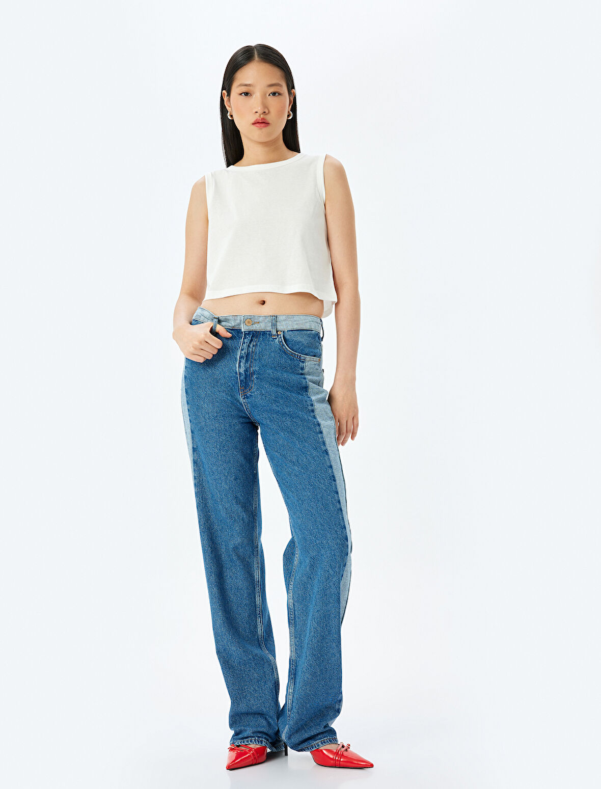 Kolsuz Crop Pamuklu Basic Kadın Atlet