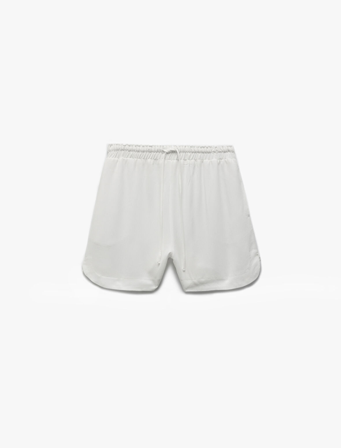 Bağcıklı Cepli Keten ve ViskonKarışımlı Mini Şort