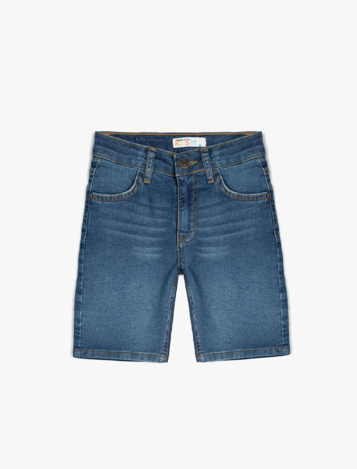 Pamuklu Cep Detaylı Slim Fit Denim Şort