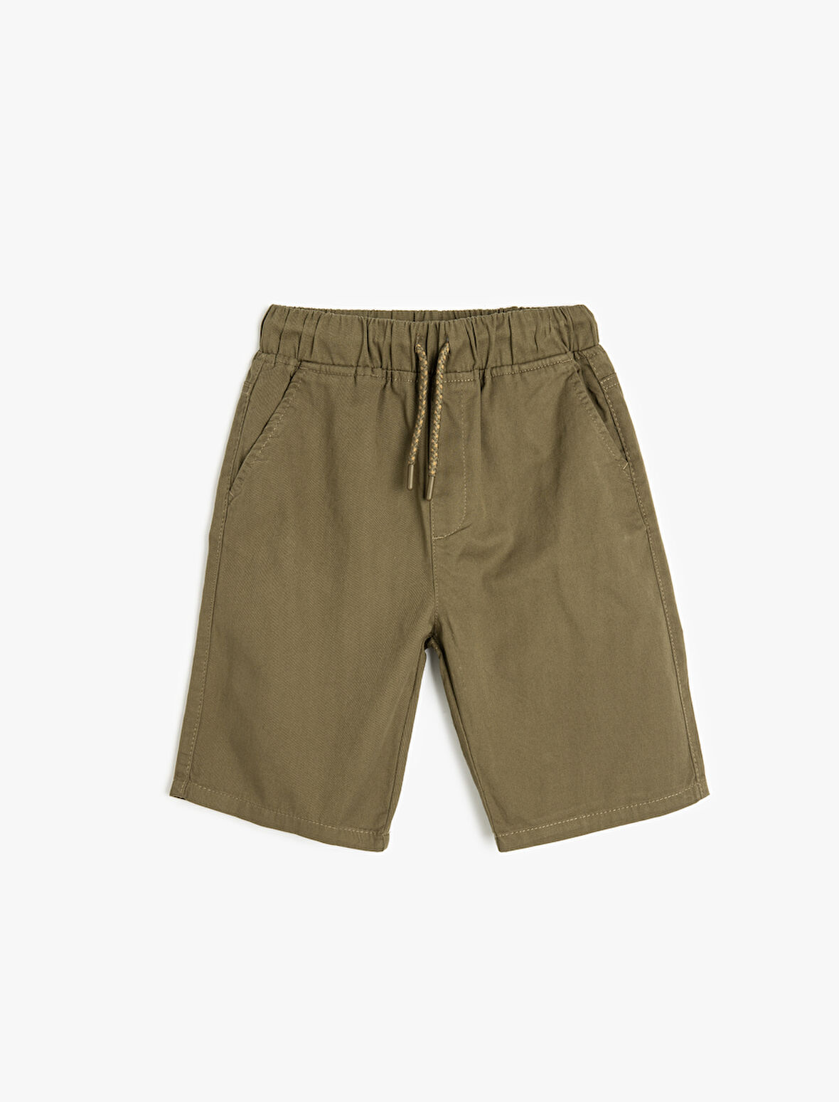 Beli Bağlamalı Cep Detaylı Pamuklu Basic Şort