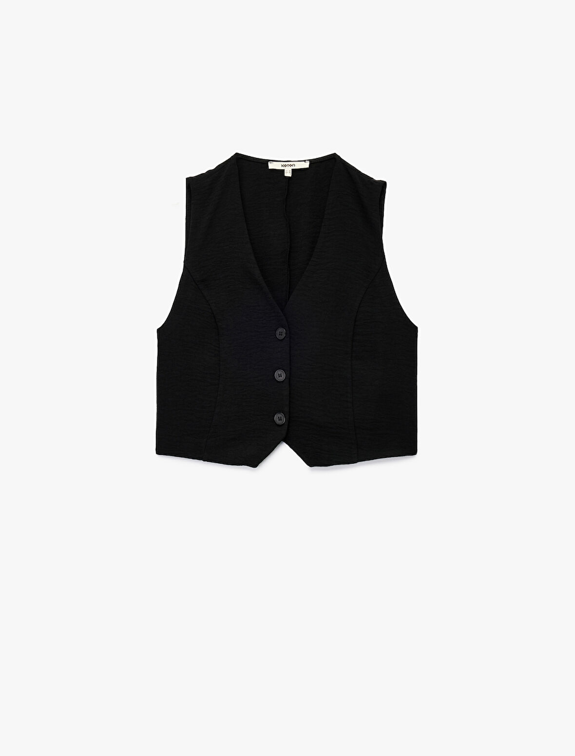 Aerobin Kumaş V Yaka Düğmeli Blazer Yelek