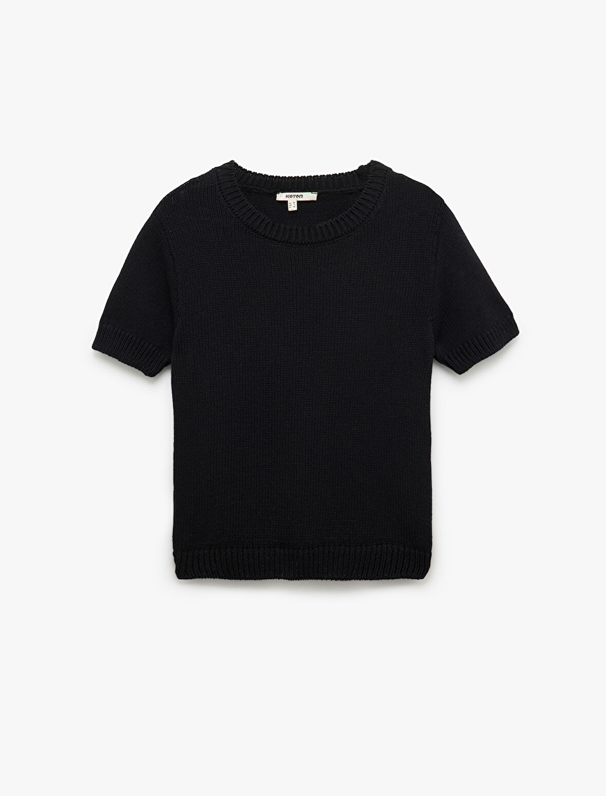 Bisiklet Yaka Kısa Kollu Triko Kazak