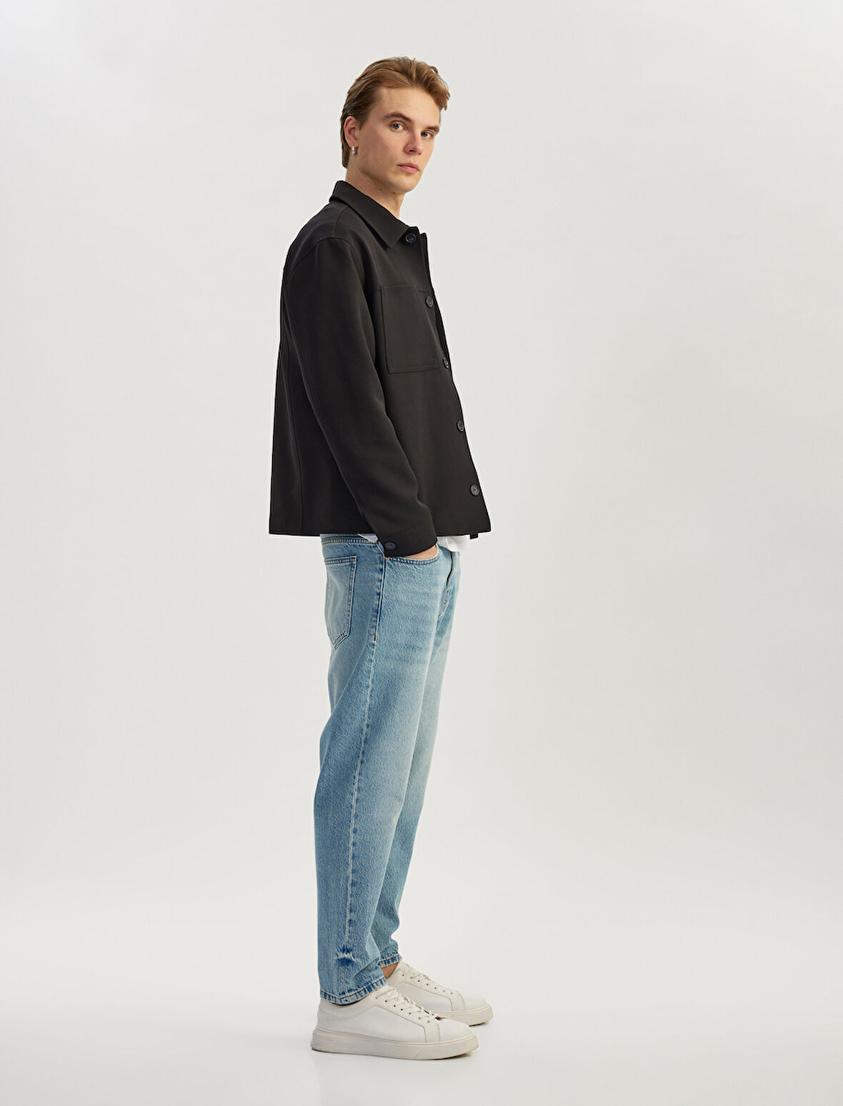 Pamuklu Normal Bel Cepli Loose Fit Jean Pantolon - Steve Jean