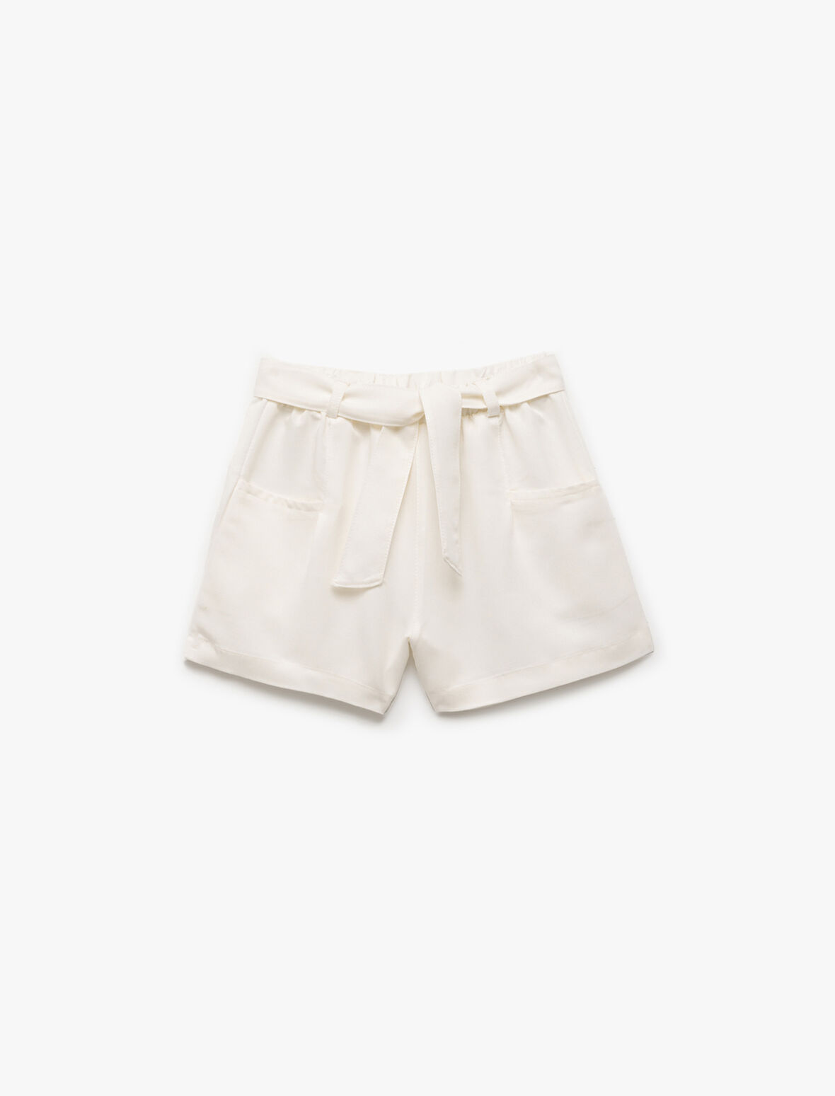 Cepli Modal Karışımlı Kemer Detaylı Şort