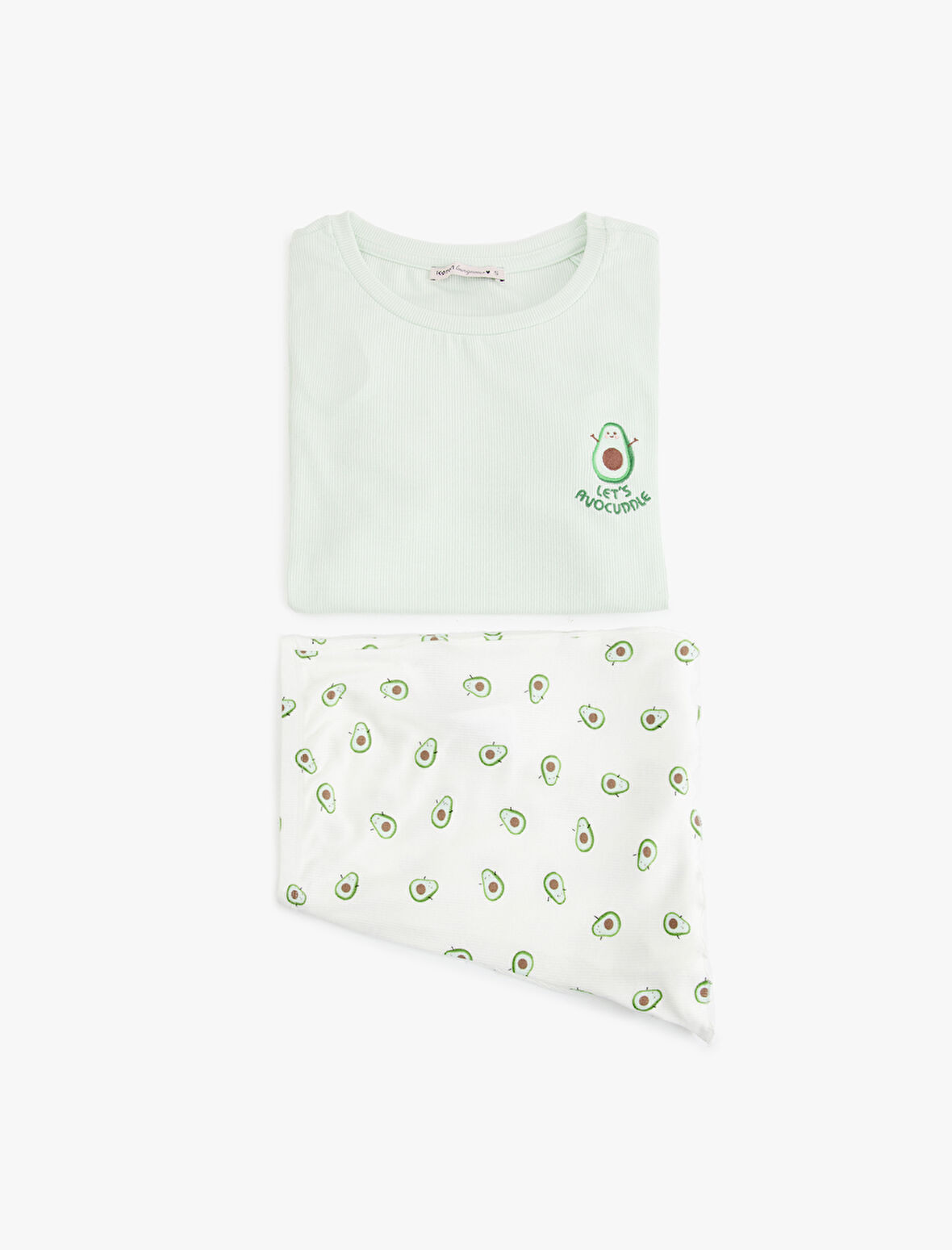 Viskon Avokado Baskılı Şortlu Pijama Takımı