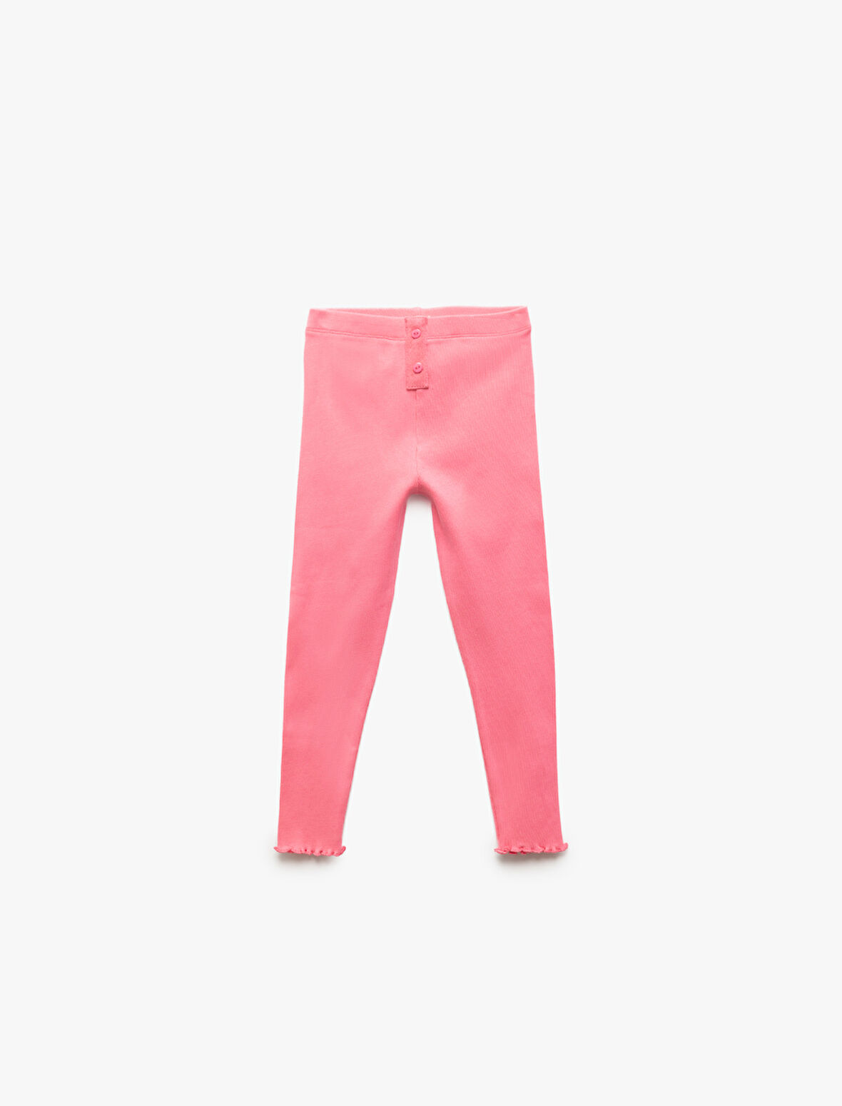 Pamuklu Etiket Detaylı Düğme Detaylı Basic Tayt