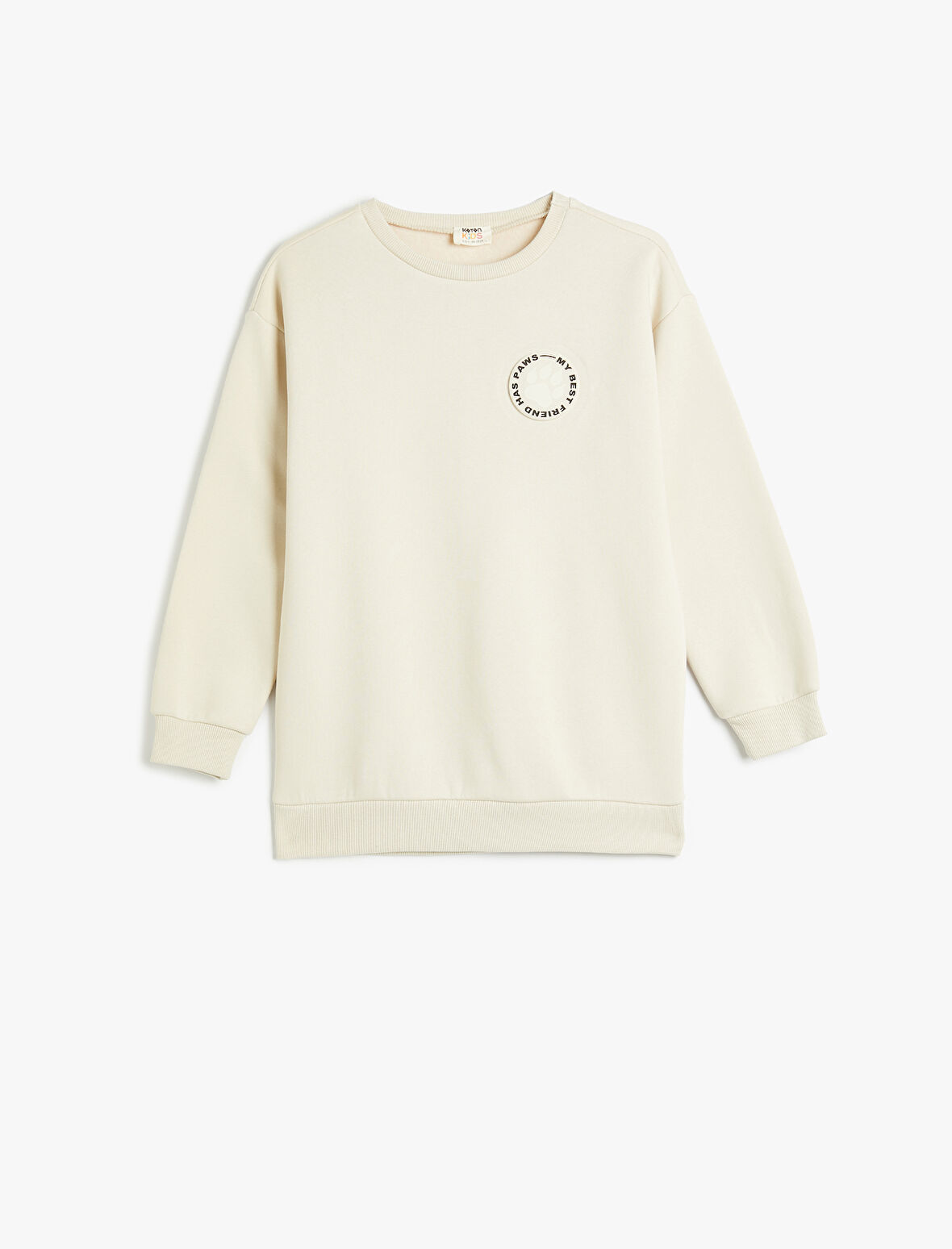 Basic Sweatshirt Şardonlu Bisiklet Yaka Baskı Detaylı