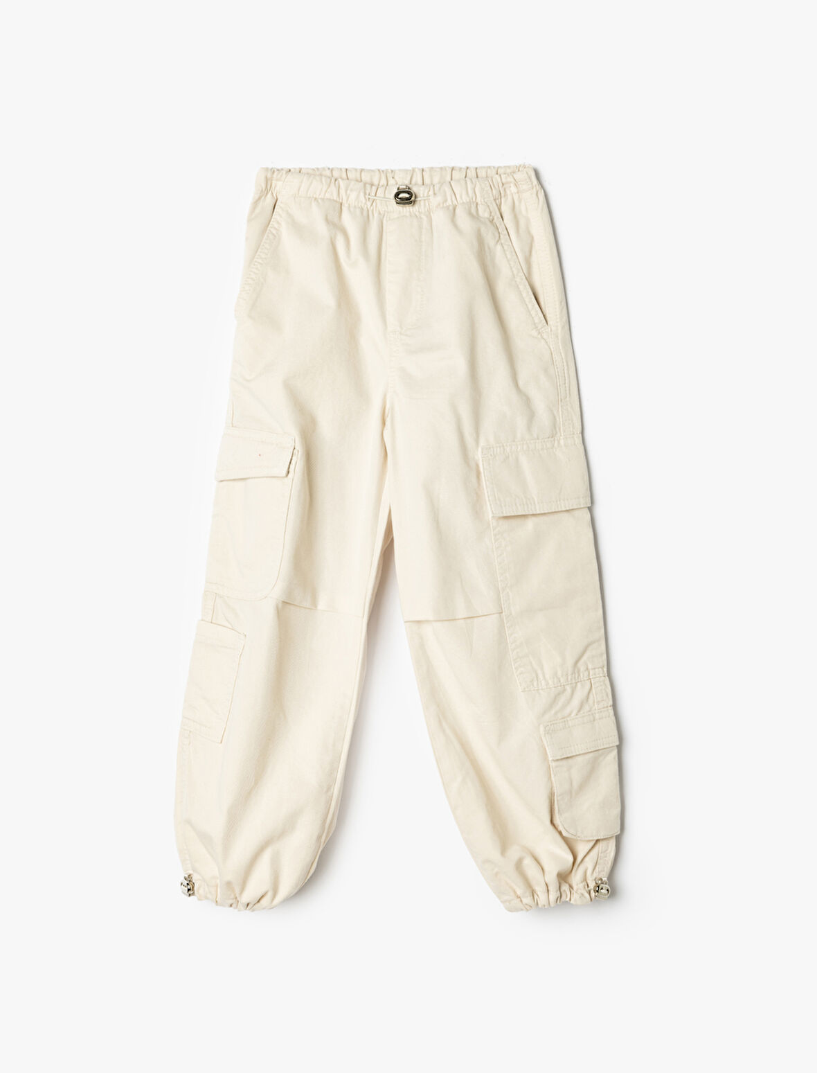 Jogger Paraşüt Pantolon Kargo Cepli Beli Lastikli Pamuklu