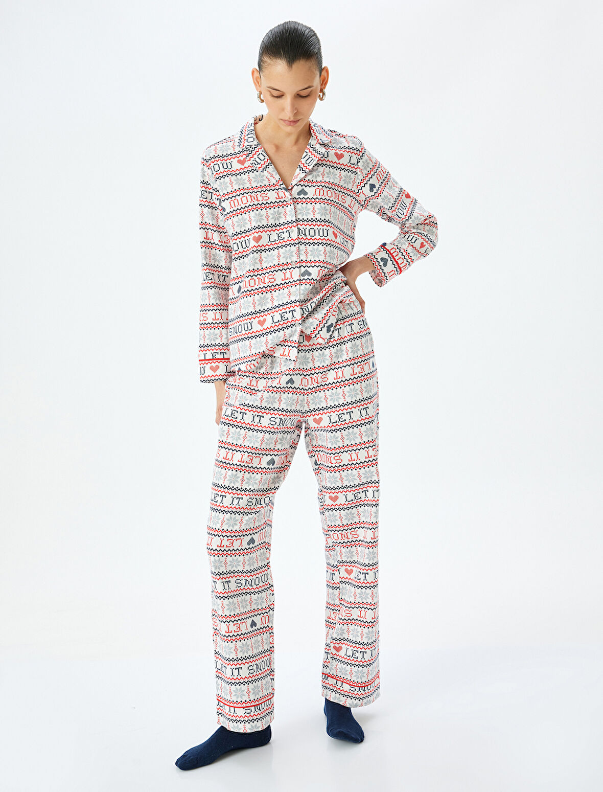 Yılbaşı Temalı Pamuklu Pijama Altı