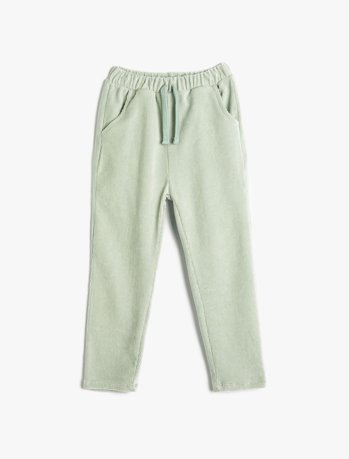 Kadife Fitilli Eşofman Altı Beli Bağlamalı Cepli 