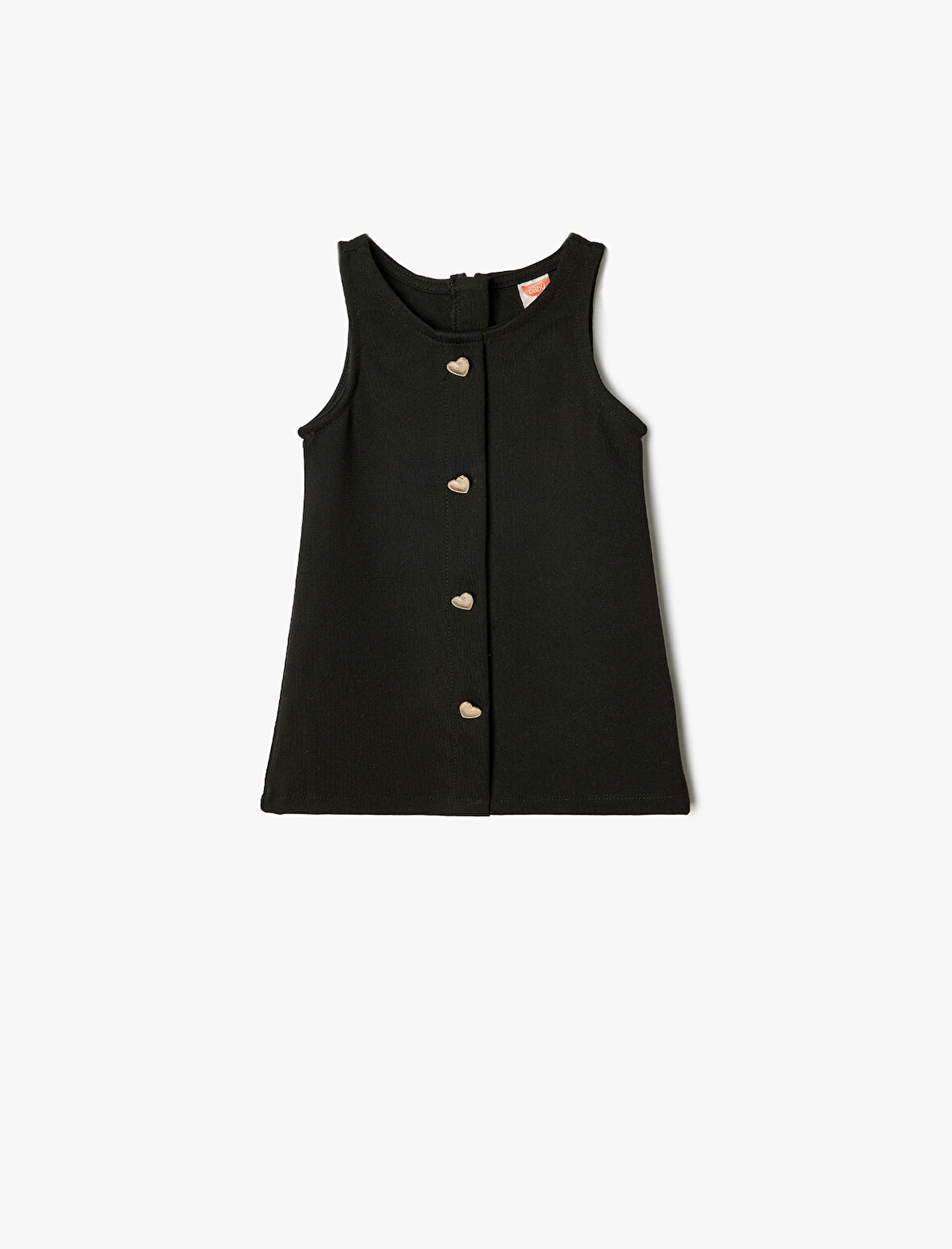 Jile Elbise Yuvarlak Yaka Kalp Düğmeli Viskon Kumaş 