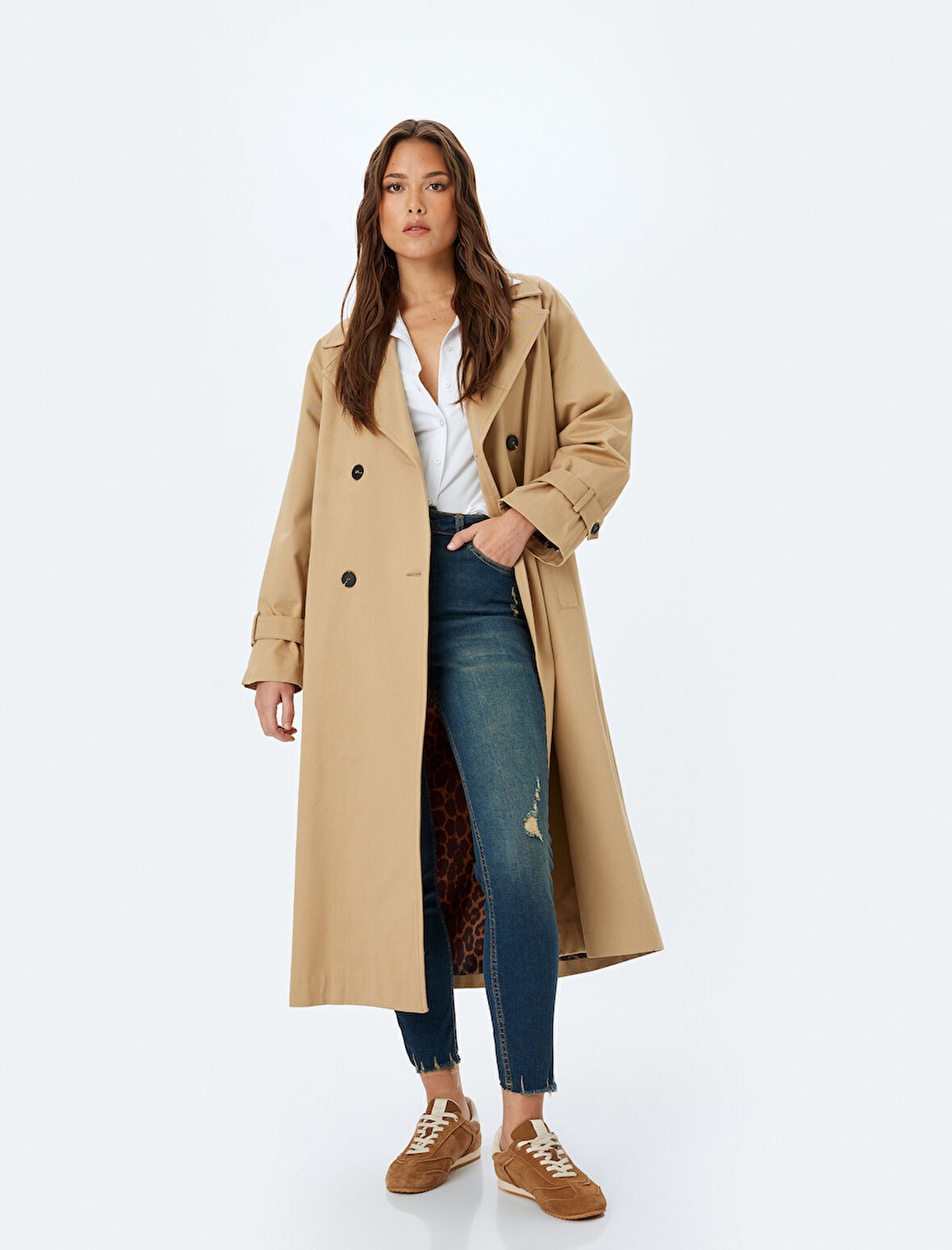 Yüksek Bel Skinny Fit Dar Paça Cepli Düğmeli Kot Pantolon - Skinny Fit Jean