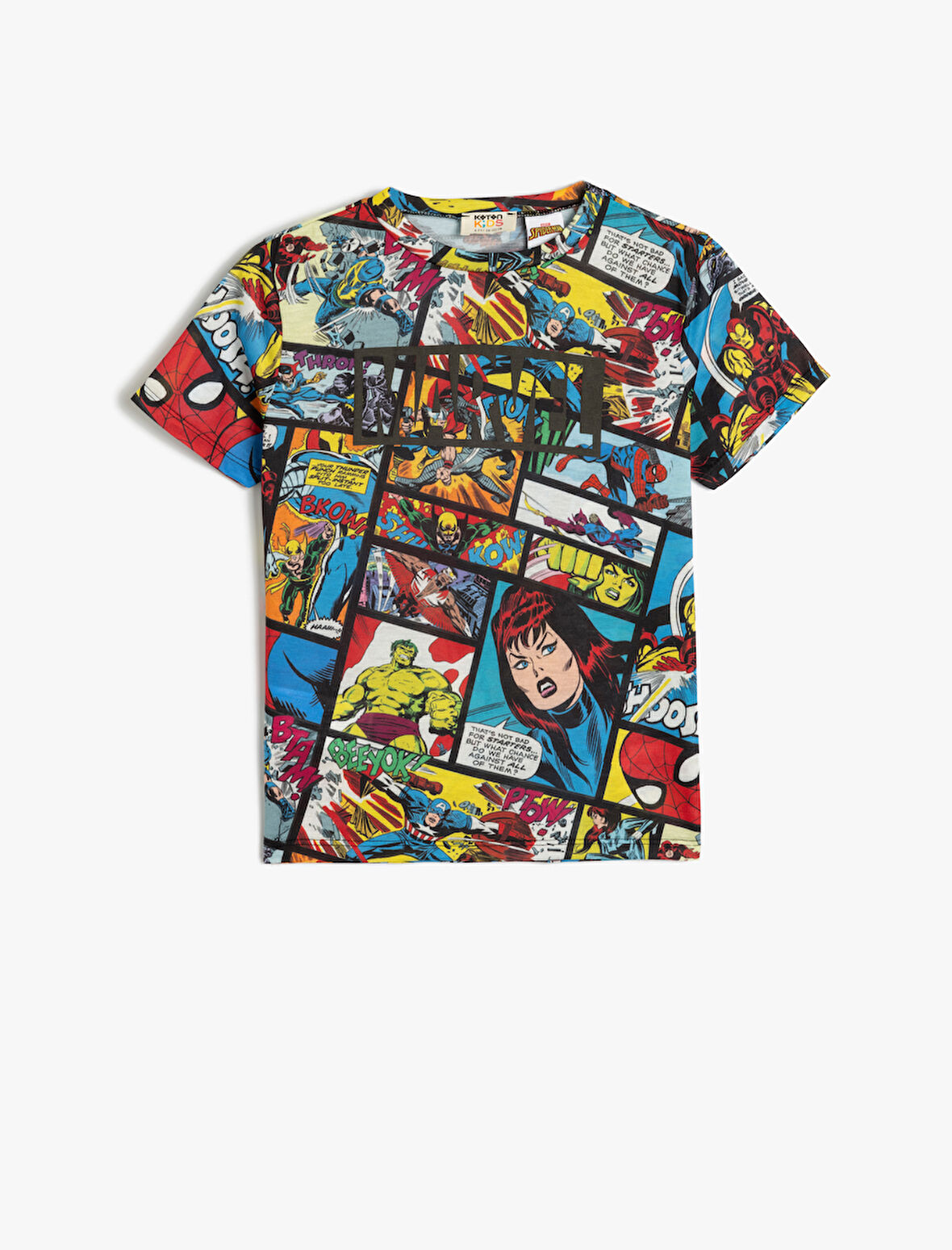 Marvel Baskılı Tişört Kısa Kollu Lisanslı Bisiklet Yaka 