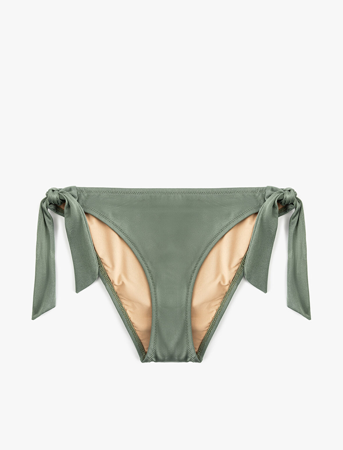 Astarlı Yanları Bağlama Detaylı Parlak Bikini Altı