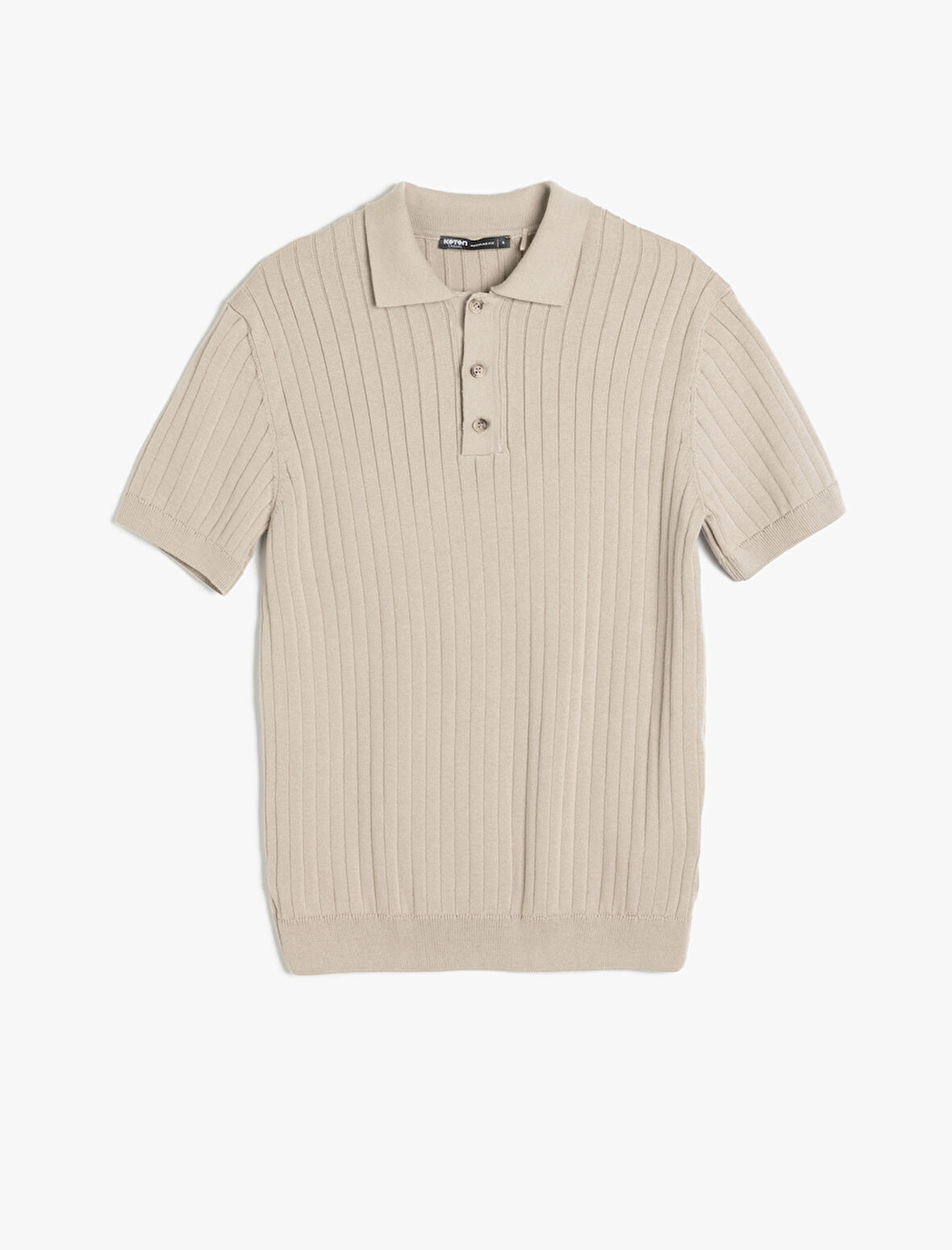 Polo Yaka Pamuklu Dokulu Kısa Kollu Triko Tişört