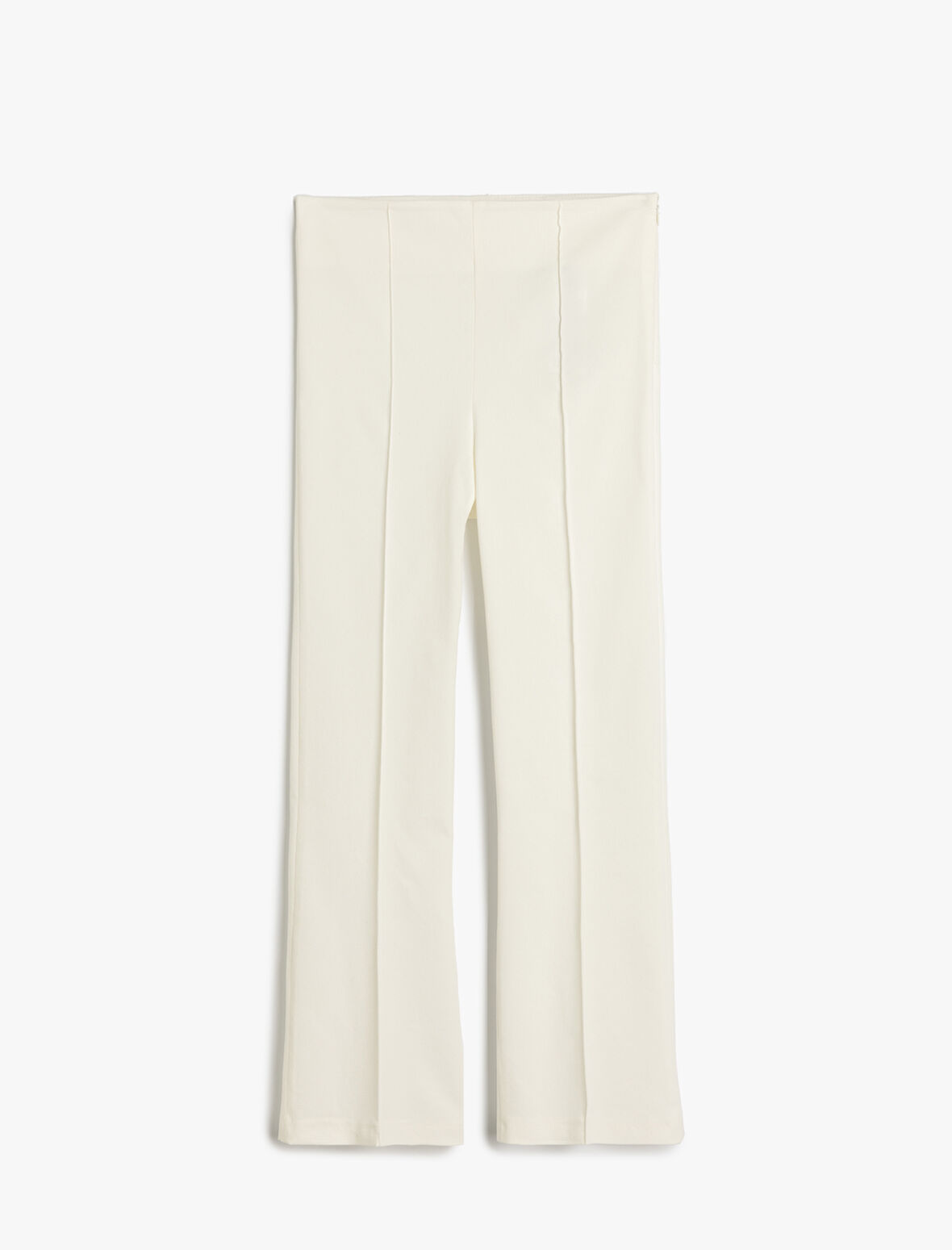 Standart Bel Slim Fit Nervürlü İspanyol Paça Pantolon