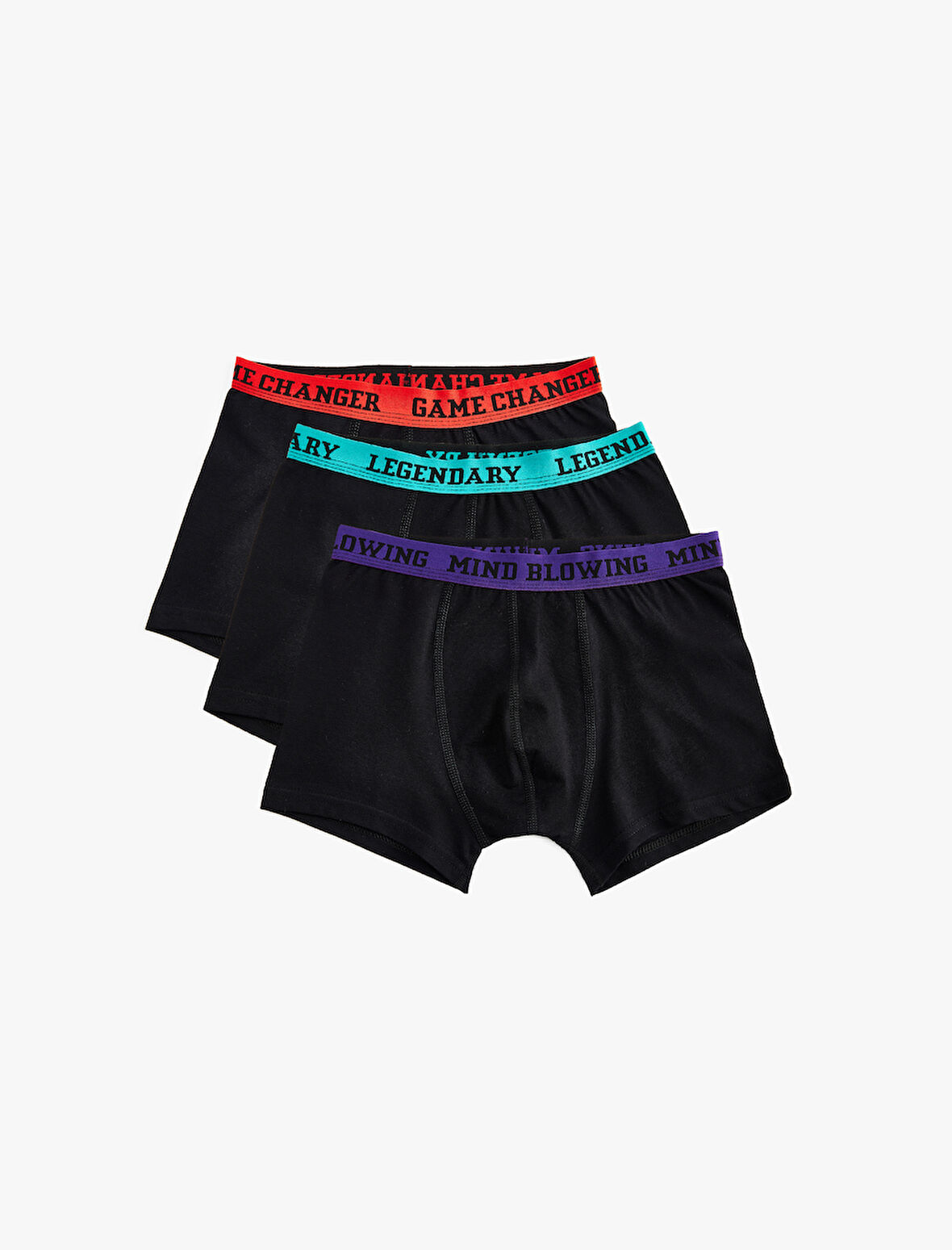 Beli Lastikli Pamuklu 3'lü Boxer Seti