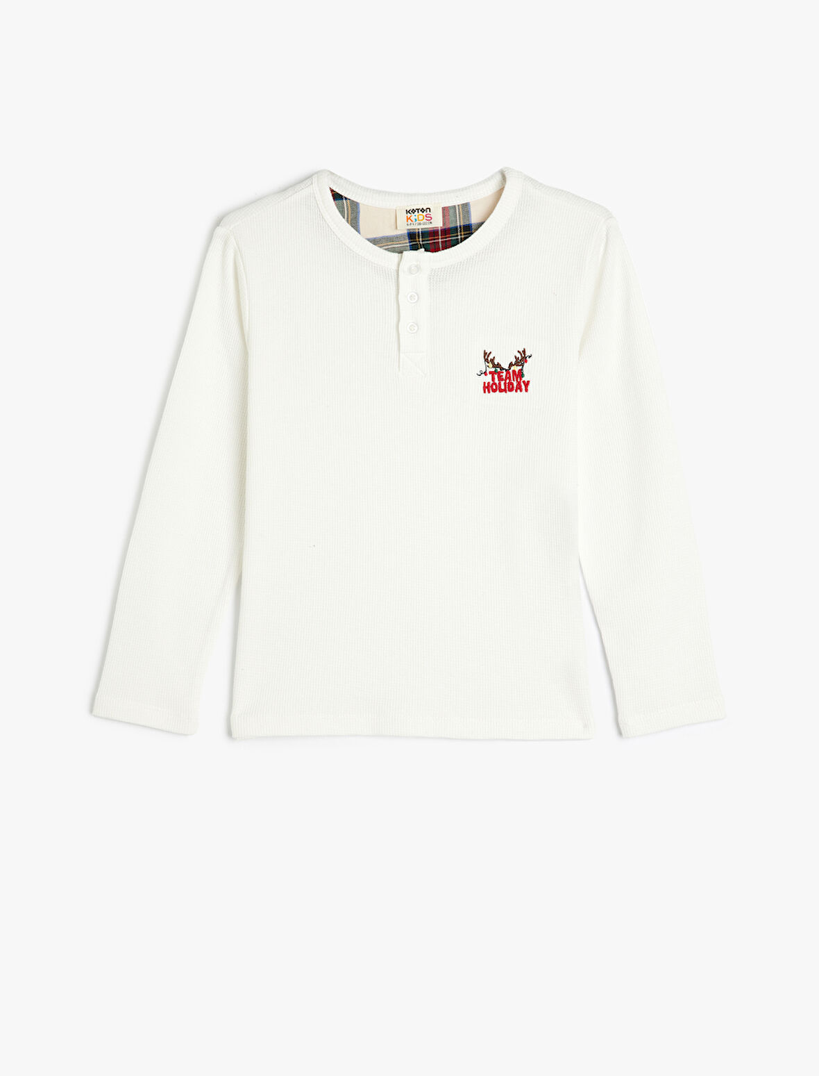 Pamuklu Pijama Üstü Uzun Kollu Yuvarlak Yaka