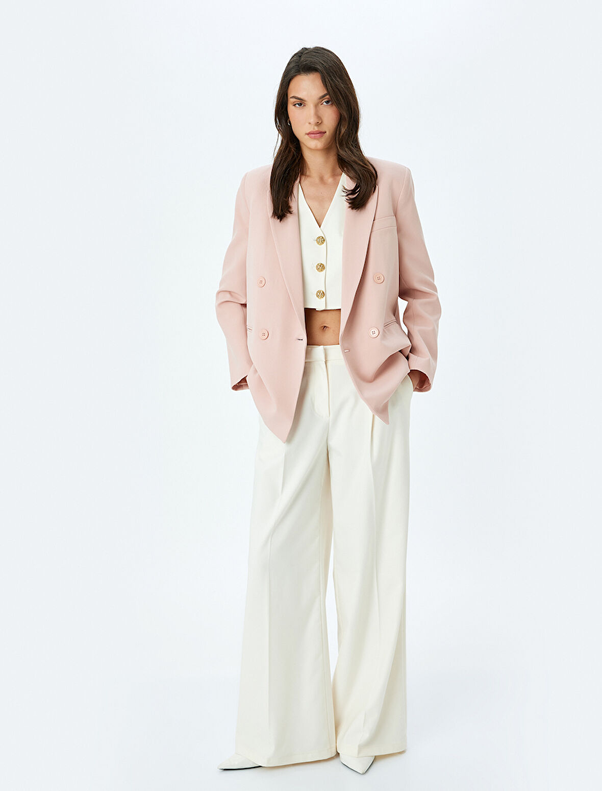 Kruvaze Oversize Blazer Ceket