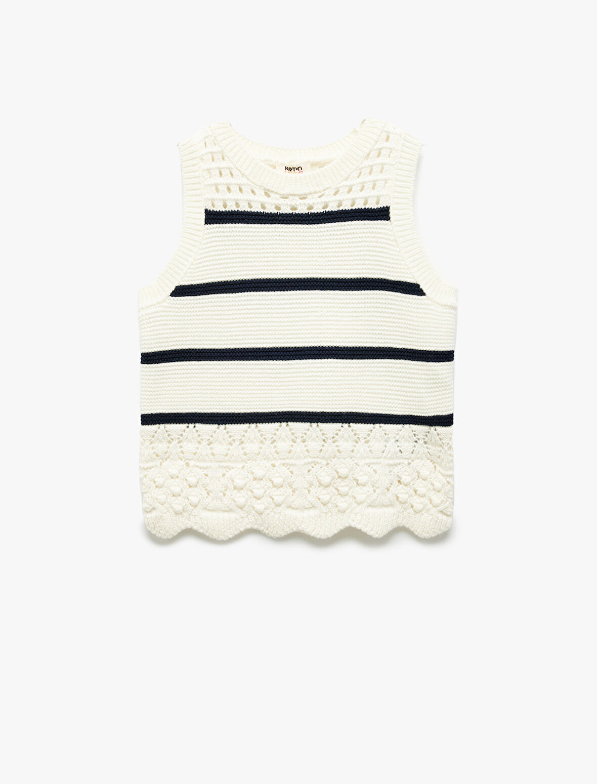 Bisiklet Yaka Kolsuz Çizgili Triko Atlet 