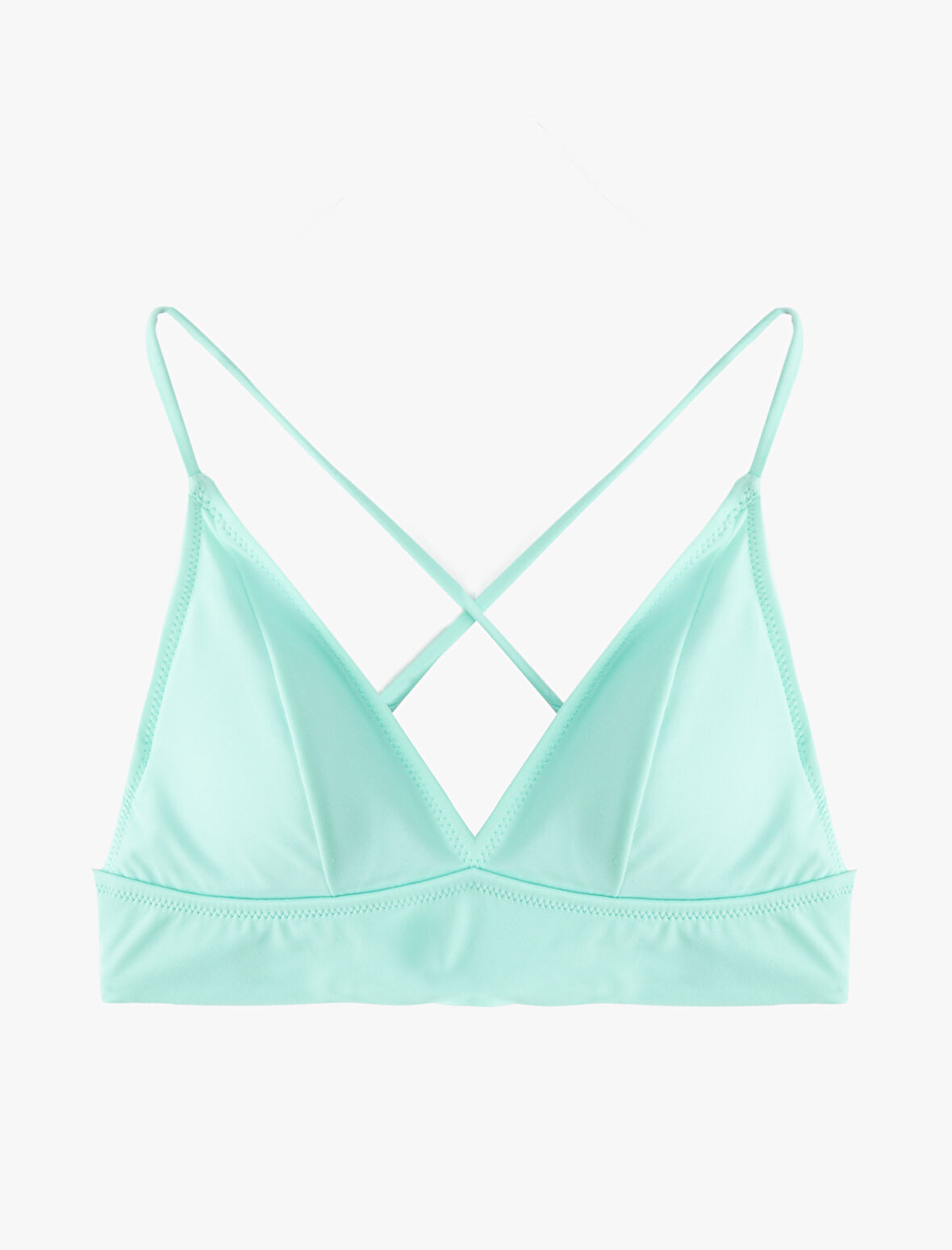 Bağlama Detaylı Arkası Çapraz Askılı Bralet Bikini Üstü