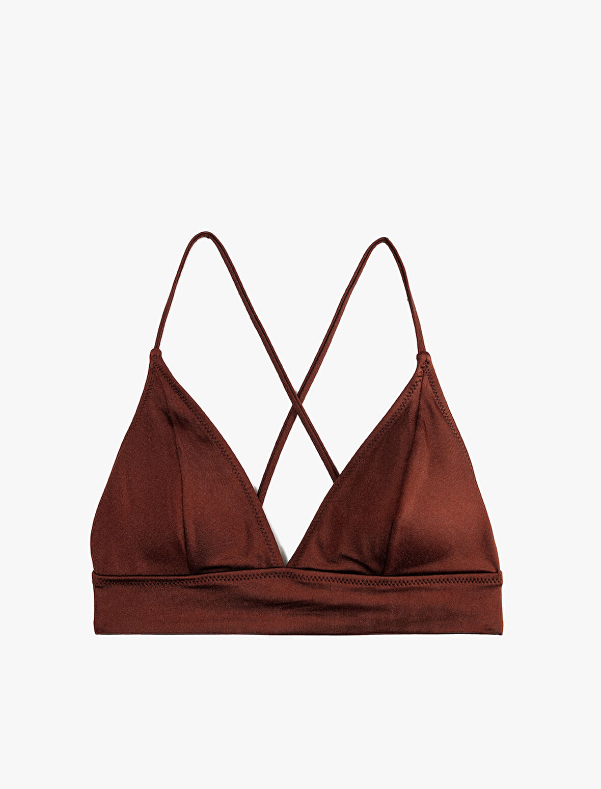 Arkası Çapraz Askılı Bağlama Detaylı Bralet Bikini Üst