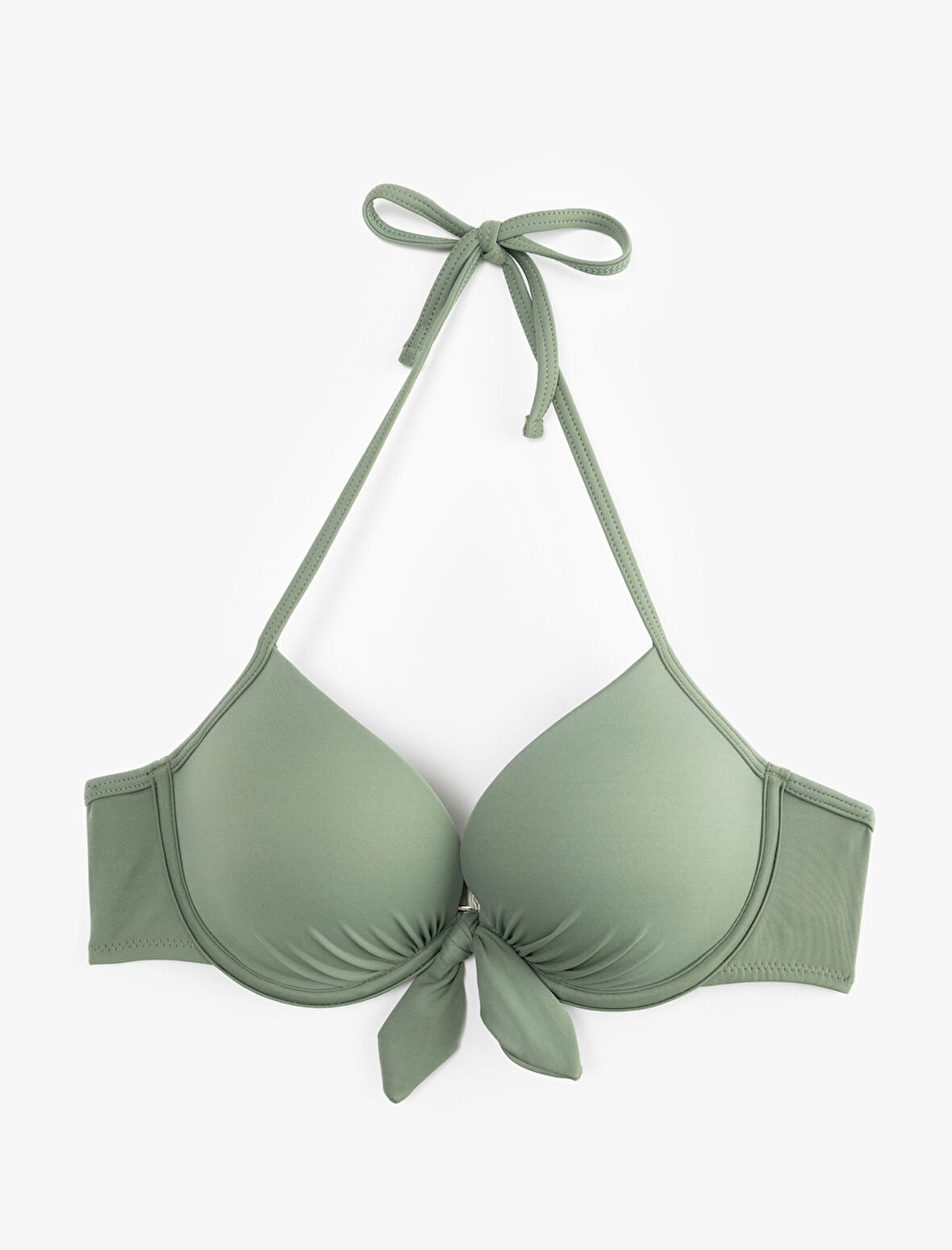 Fiyonk Detaylı Dolgulu Destekli Push-Up Bikini Üstü
